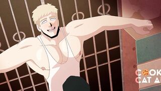 Jock breeding his massive, muscled bf with meaty jugs