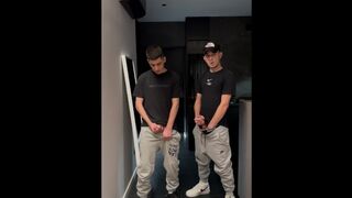 2 boys jacked off and jizz a plenty of