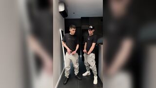 2 boys jacked off and jizz a plenty of