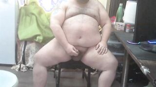 plump italian cub posing and jizzing while seeing porno