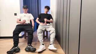 2 twinks milking off uncircumcised pecker and spunk