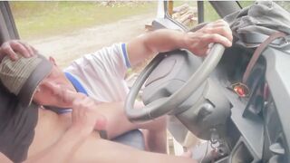 Open Car Door SUCKY-SUCKY for a Fat-Dicked Trucker at the Rest Stop