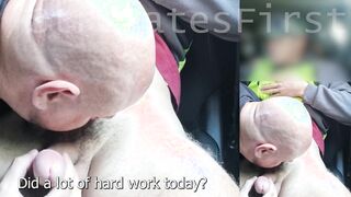 Australian Uber Driver gives deep throat to Str8 concreter first-ever time