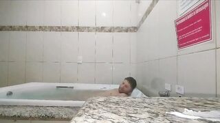 I stayed in the super-steamy bath listening to music until my homie called me to poke.