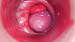 Inwards a Camgirl Cervix POINT OF VIEW Camera in Honeypot with meaty manmeat fucktoy