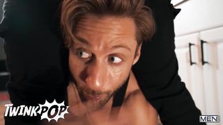 TWINKPOP - Michael Vente Deepthroats Dom King’s Boner Then Heads To The Guest room To Get Porked With Trevor Brook