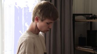 wo super-cute lads turn on a dude with a ginormous schlong, part 1