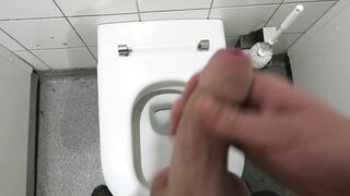 public instruct station rest room draining off + jizz slow-mo