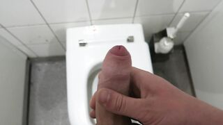 public instruct station rest room draining off + jizz slow-mo