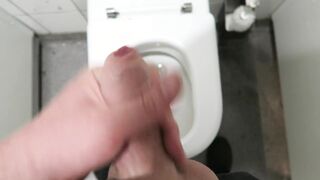public instruct station rest room draining off + jizz slow-mo