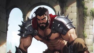 Super-naughty and insatiable king organizes an powerful homosexual fuckfest in his kingdom anime anime porn