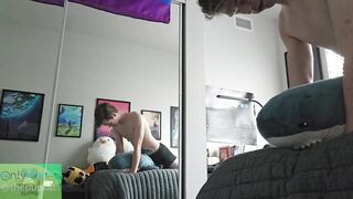 School Lad Drills Blahaj in Dormitory