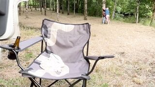 at a poke spot a man observes me from afar showcasing off and I go get him