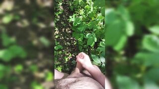 Brit Bear Pissing & Nutting Outdoors