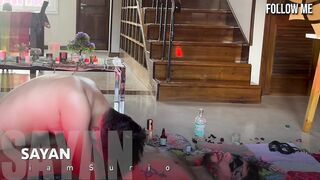 Tea12 – SAYAN’s fever keeps rising. Humid flesh, taut holds, louder groans ‍ Witness it all now!