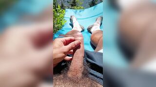 Rubber hood on Spandex hood Uncircumcised Pecker