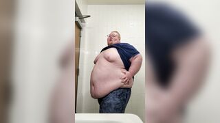 Chubby Fatty Takes off in Public Wc