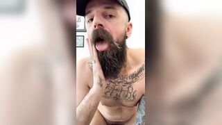 Father gooning like a monkey and shooting nut-juice on the floor