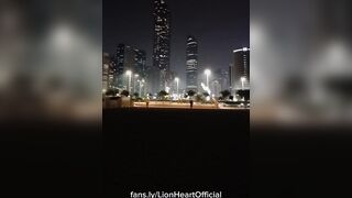 Arabian night. Risky public getting off in Abu Dhabi