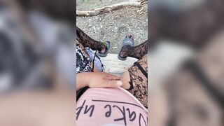 Caught finger-tickling my inverted fuckpole on the beach and didnt stop