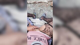 Caught finger-tickling my inverted fuckpole on the beach and didnt stop