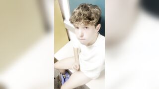 Lad strokes in class