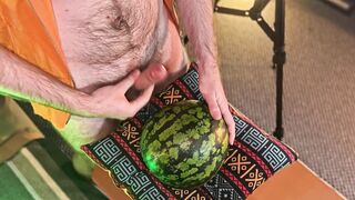 What I Do When I Dont Have Cash For A Fucky-fucky Plaything. Fur covered Man Plows A Watermelon And Ejaculates