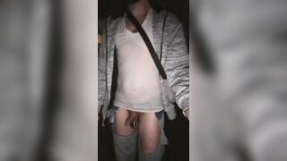 Lost bet: I pee on myself in public!
