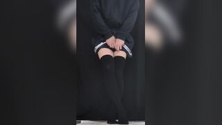 The combo of spats and ebony knee socks causes a ginormous amount of leakage...