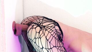 My humungous super-fucking-hot culo in underpants guzzles this humungous wall fake penis entire