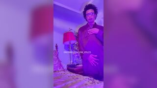 Your favourite dark-hued lad is back in my purple femboy undergarments