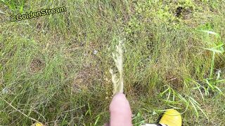 Puny Shaft has to pee in the Woods