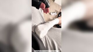 Sir plays with his marionette’s smelling socks