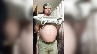 Taut clothes and beer attire two