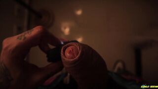 Humungous Uncircumcised Man rod Fuck-fest Devil Handsfree Vibro Onanism Jizm On Mirror