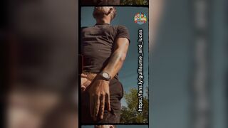 Strung up Hetero-Looking Alpha Urinating Outdoors in the Sun – Male Public Urination