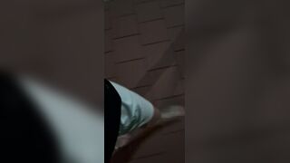 Real public desperation, drenching trousers walging home