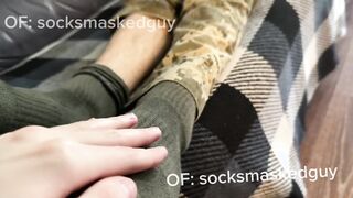 My step-brother plays with my sweat-soaked military socks after the instructing