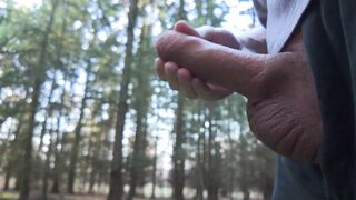 Trio demolished jizz flows in cold dark woods. 4K Iamhornybobo