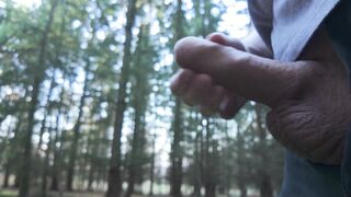 Trio demolished jizz flows in cold dark woods. 4K Iamhornybobo