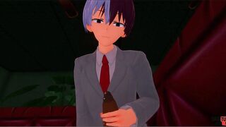 Boku No Hero Academia Yaoi - Todoroki blowing and draining a knob while Deku and Bakugou sight on