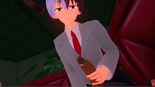 Boku No Hero Academia Yaoi - Todoroki blowing and draining a knob while Deku and Bakugou sight on