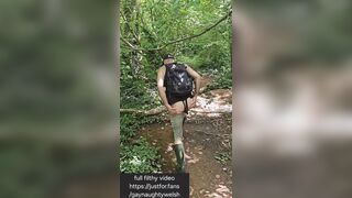 Having a masturbate in the workvan with my acquaintance when we witness a naughty fellow cruising us so we banged him naked