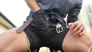 Gay-for-pay Boy Tugging in Public