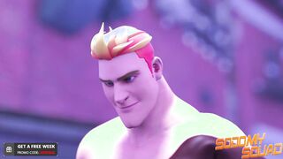 SodomySquad - BIG BLACK COCK Superhero Shovels His Fuck-stick In His Own Caboose For A Fine Self Romping