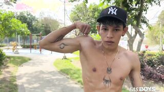 Teenie mexican Tayron Ortega ginormous trouser snake hj