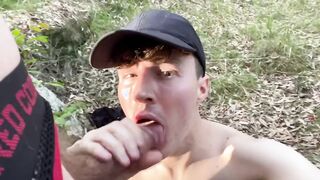 Deep throat in the forest