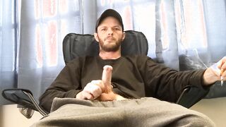 Immense knob and superb weed + cum shot ( smoke and stroke )