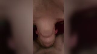 Ginormous 11” milky bone opens up out and penetrates facehole harsh