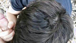 Insatiable youngster in woods gets a oral job